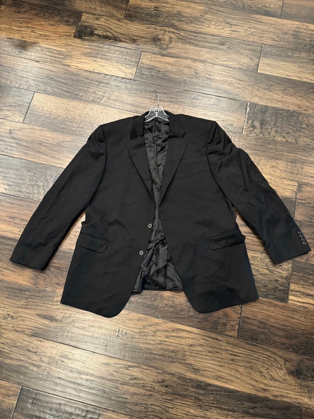 Burberry London Men’s 46R Black 100% Wool Two Button Suit Blazer Coat Jacket